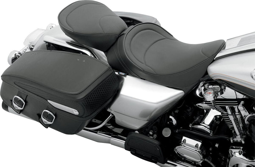 Drag Specialties Backrest Compatible Mild Stitched Solo Seat For Harley Davidson FLHR 1340 1997-1998 56cm Long - Black