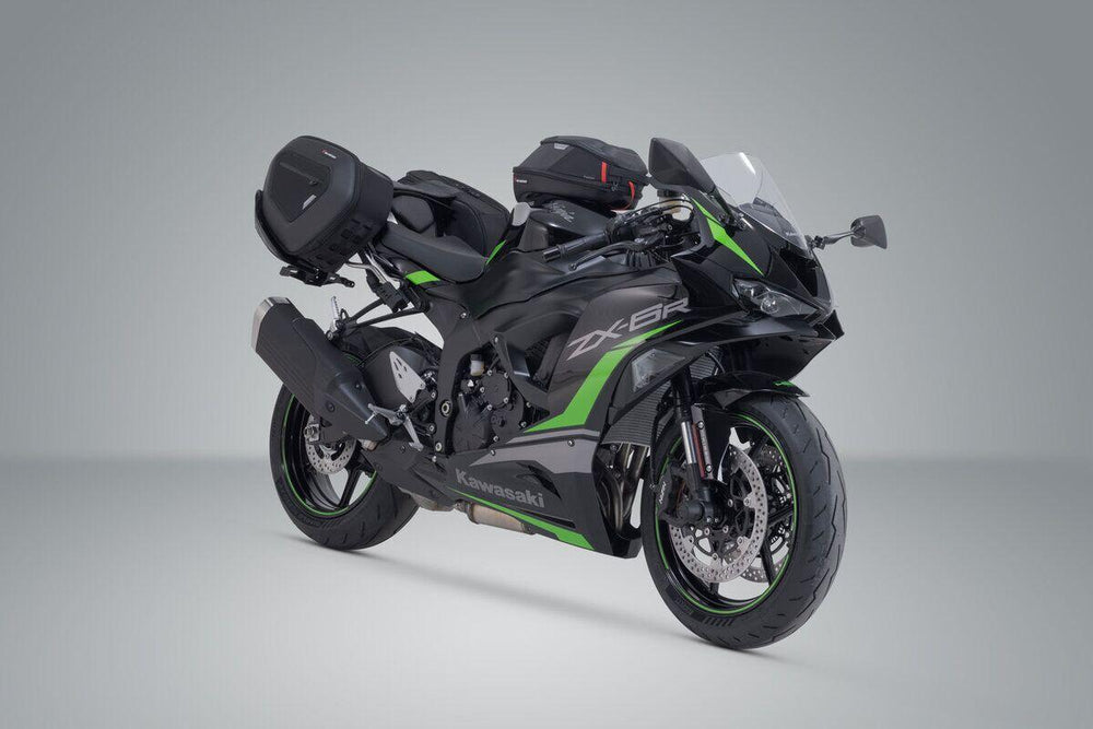 SW Motech Pro Blaze H Saddlebag Set With Edge Protection & Heat Guard For Kawasaki ZX-4 RR 400 Ninja 2025-2026 - Black