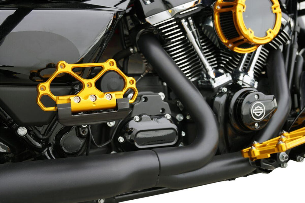 Arlen Ness Diamond Passenger Floorboards For Harley Davidson FLD 1690 2012-2013 - Gold