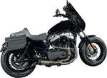 Slyfox High Noon Seat For Harley Davidson XL1200C 2004-2020 Classic Stitch/Silver Logo - Black/Silver
