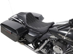 Drag Specialties Extended Reach Predator III Black Stitching Seat For Harley Davidson FLHR 1340 1997-1998 - Black