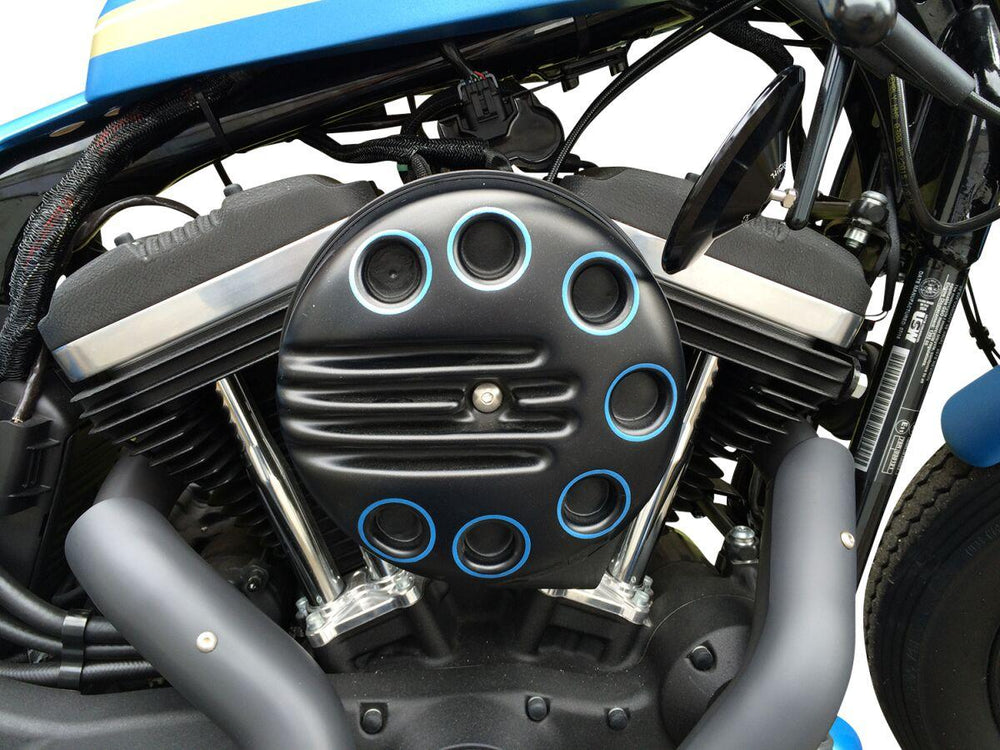 Cult Werk Slotted Air Filter Cover For Harley Davidson XL1200C 2016-2020 - Gloss Black