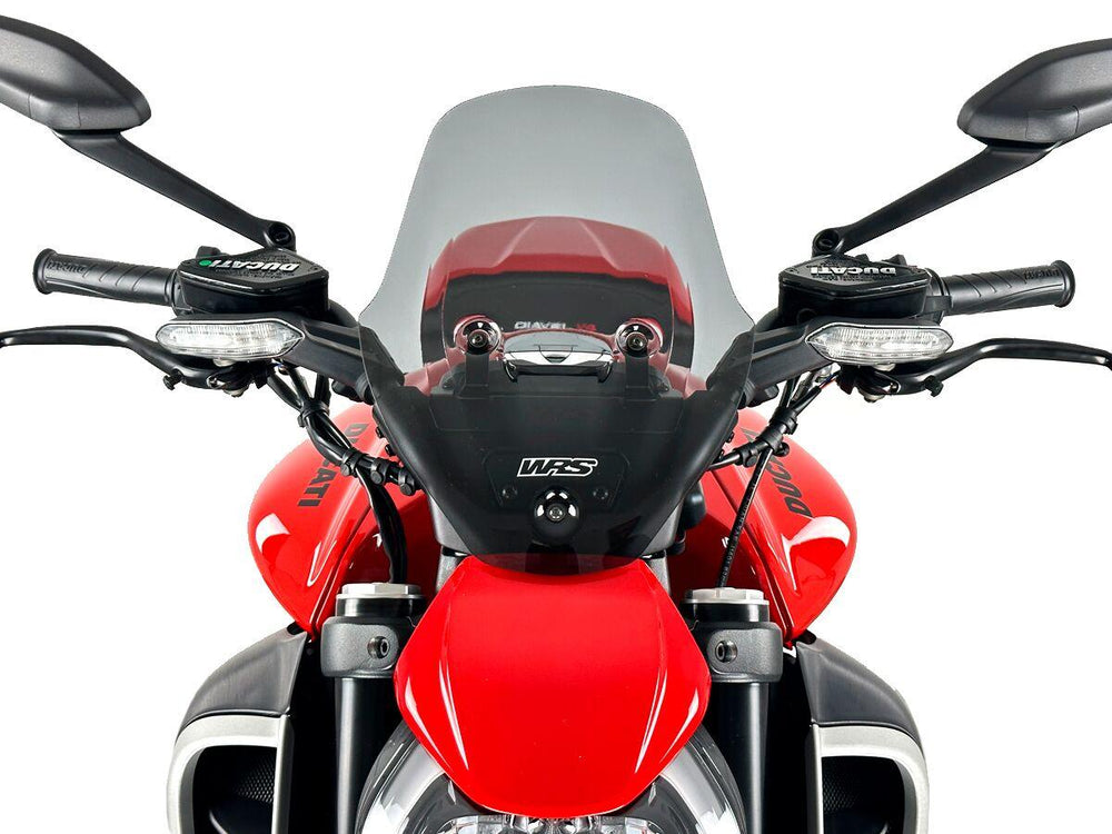 WRS Windscreen For Ducati Diavel V4 1200 ABS 2023-2025 33.5 cm (13-1/4") - Dark Smoke