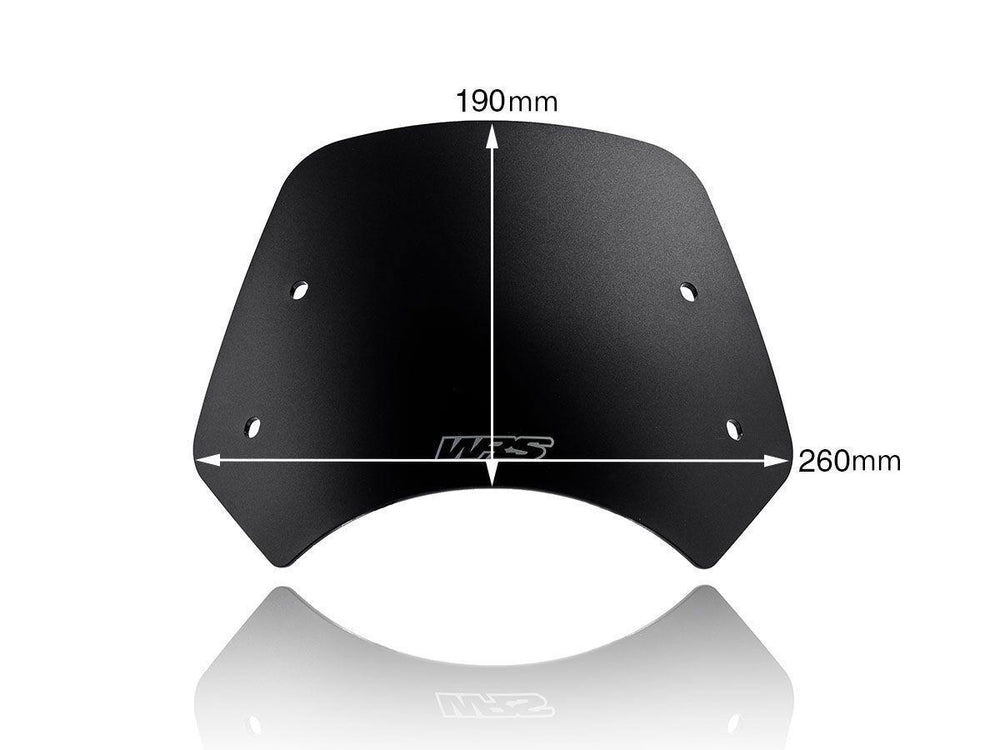 WRS Windscreen For Benelli Leoncino 500 ABS 2017-2023 19 cm (7-1/2") - Black