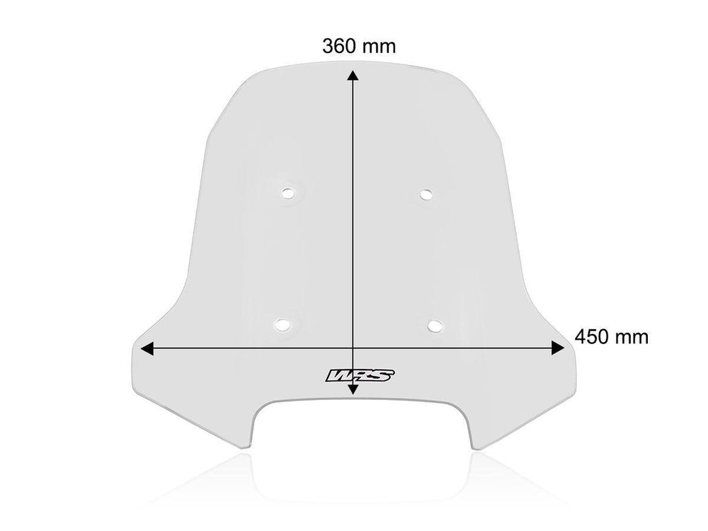 WRS Windscreen Touring CF Moto For CF Moto MT 450 ABS 2024-2026 36 cm (14-1/4") - Clear