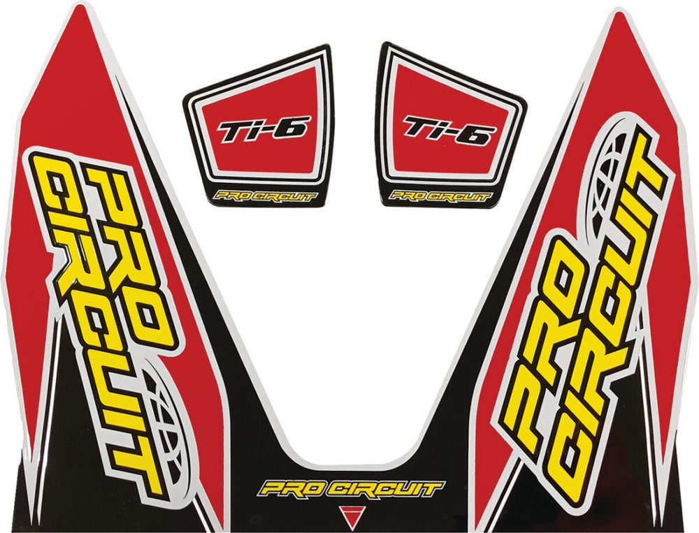 Pro Circuit Ti-6 Exhaust Decals - Black Red White Yellow