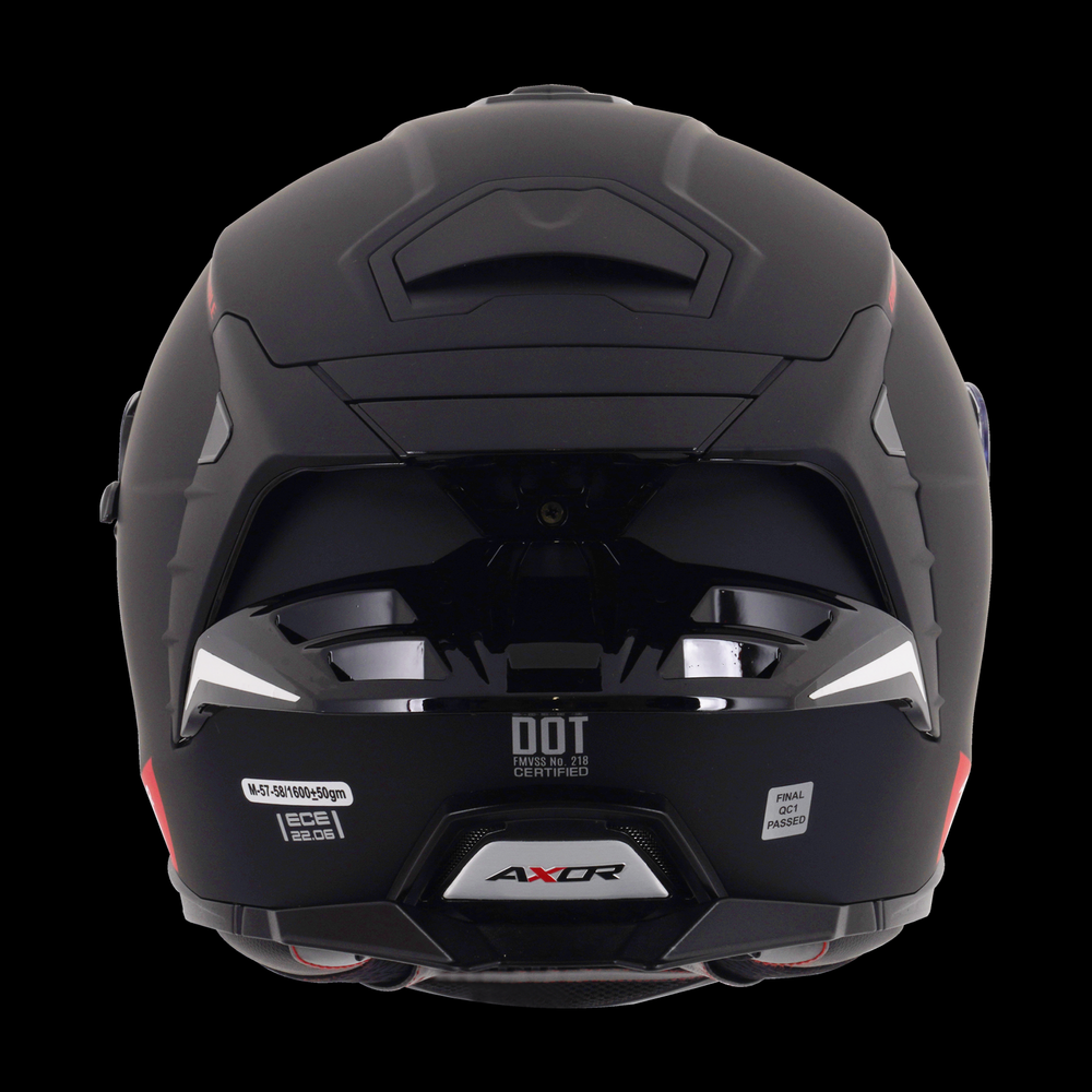 Axor Brutale Full Face Helmet With Dual Spoiler - Matt Black