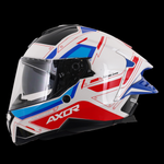 Axor Brutale Full Face Helmet With Dual Spoiler - Ryden White Red Blue
