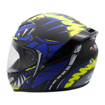 Axor Rage Full Face Helmet - Python Blue Yellow Matt Black