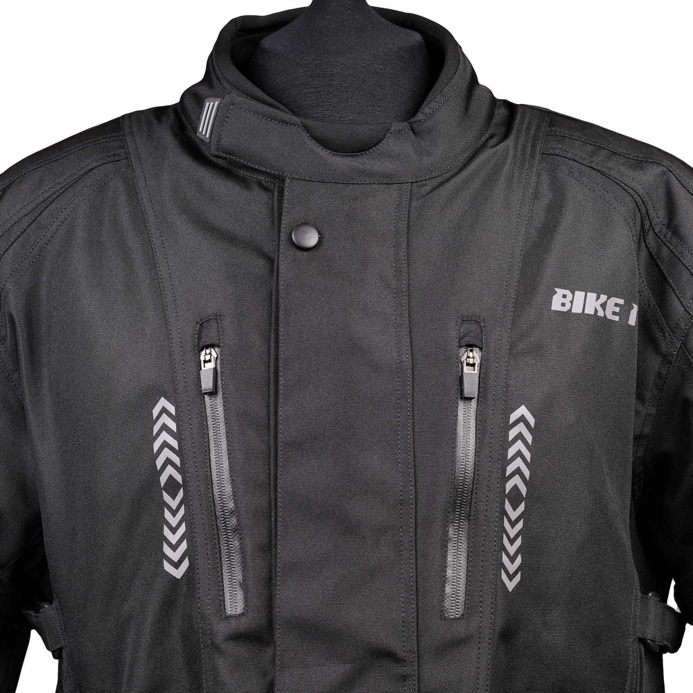 Bike It  Triple Black All-Weather Waterproof Adventure Touring Motorcycle Jacket