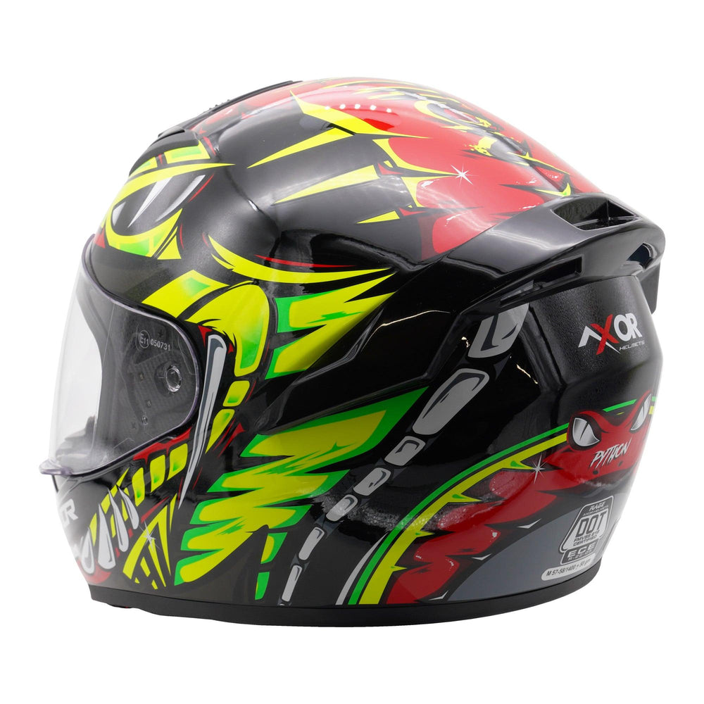 Axor Rage Full Face Helmet - Python Red Yellow Black Gloss