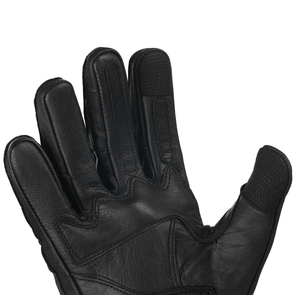 Bike It  AMP Road Leather Motorcycle Gloves Black