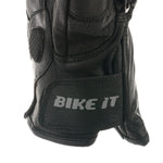 Bike It  Ultimate Cruiser Leather Motorcycle Gloves UCG Black