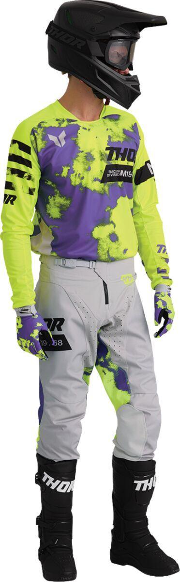 Thor Launchmode Bleach Gloves - Acid/Black/Grey/Purple