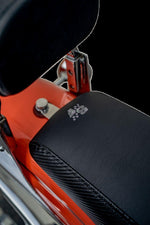 Slyfox The Drifter Seat For Harley Davidson FXR1340 1986-1994 Carbon Fiber/Logo/Smooth - Black/Grey