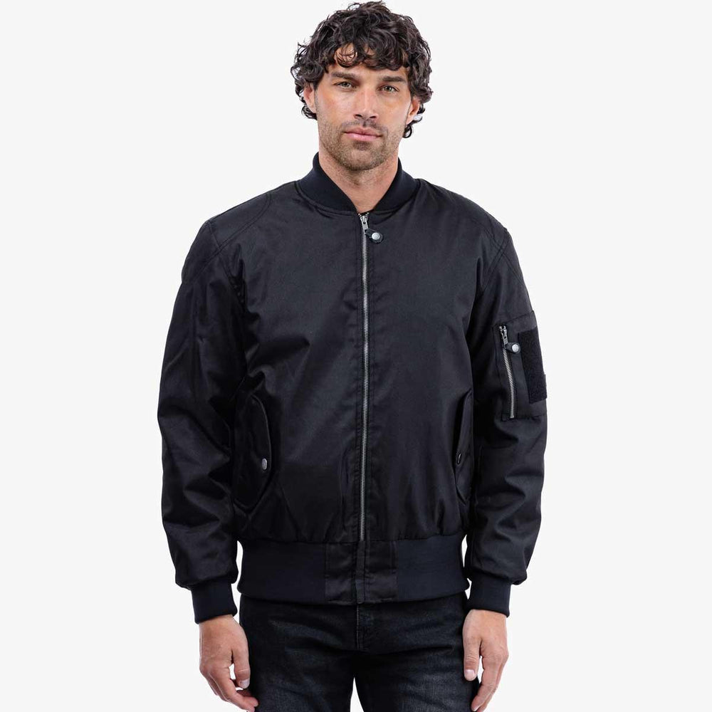 Spada Airforce MA1 Waterproof Motorcycle Bomber Jacket - Black