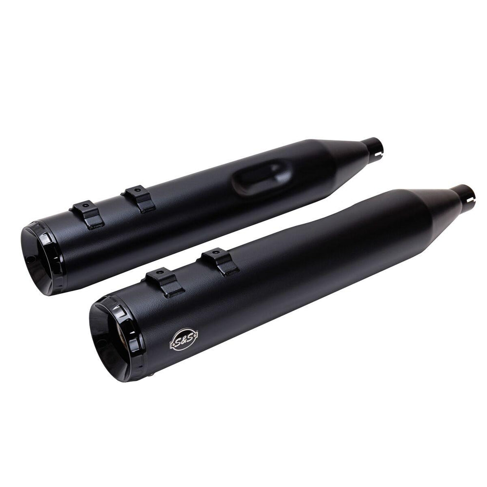 S&S Cycle 4-1/2" GNX Silencers For Harley Davidson FLHR 1340 1995-1998 - Guardian Black