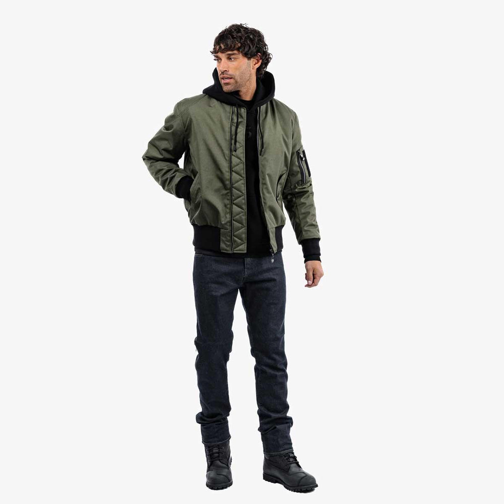 Spada Airforce MA1 Waterproof Motorcycle Bomber Jacket - Olive