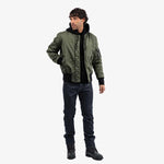 Spada Airforce MA1 Waterproof Motorcycle Bomber Jacket - Olive