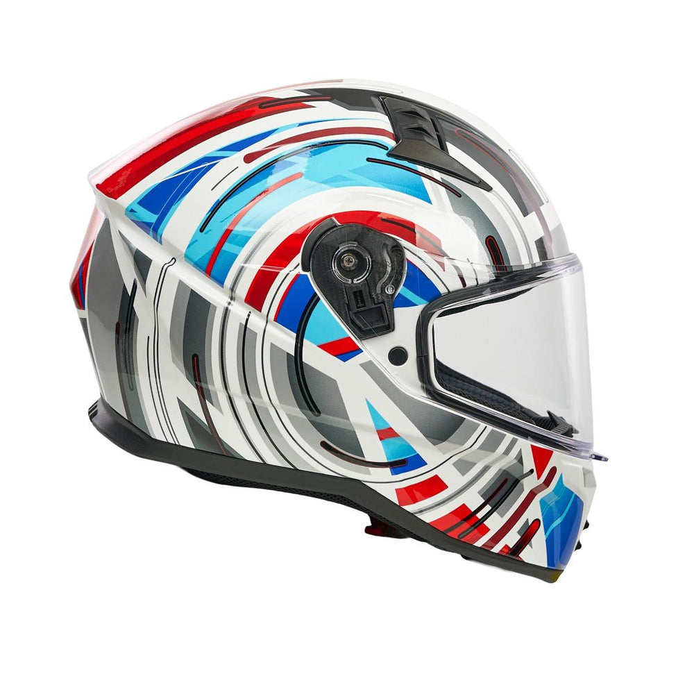 Spada Raiden 3 Cyclone Full face Motorcycle Helmet - White/Red/Blue