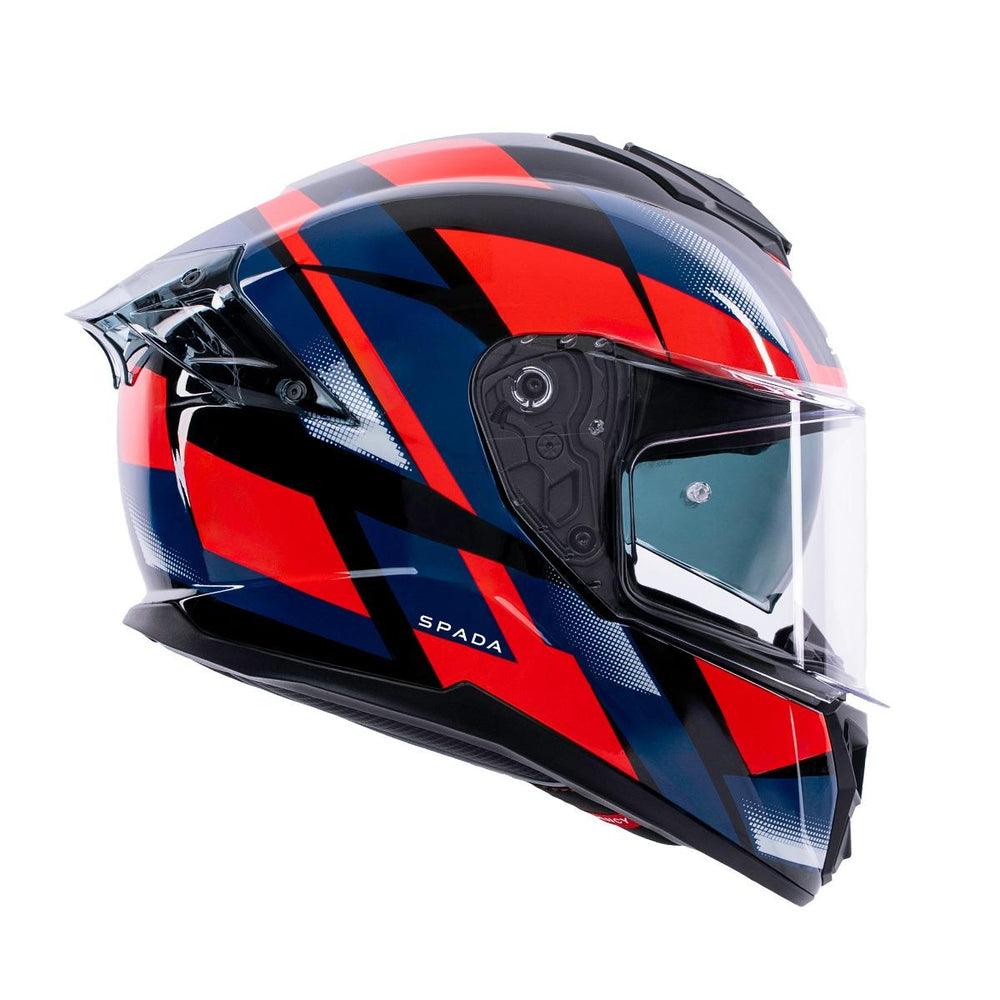 Spada Blade Sabre Full Face Motorcycle Helmet - Black/Blue/Red