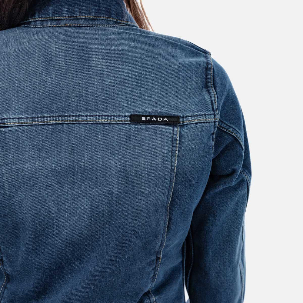 Spada Tura Trucker Ladies Motorcycle Jacket - Washed Blue