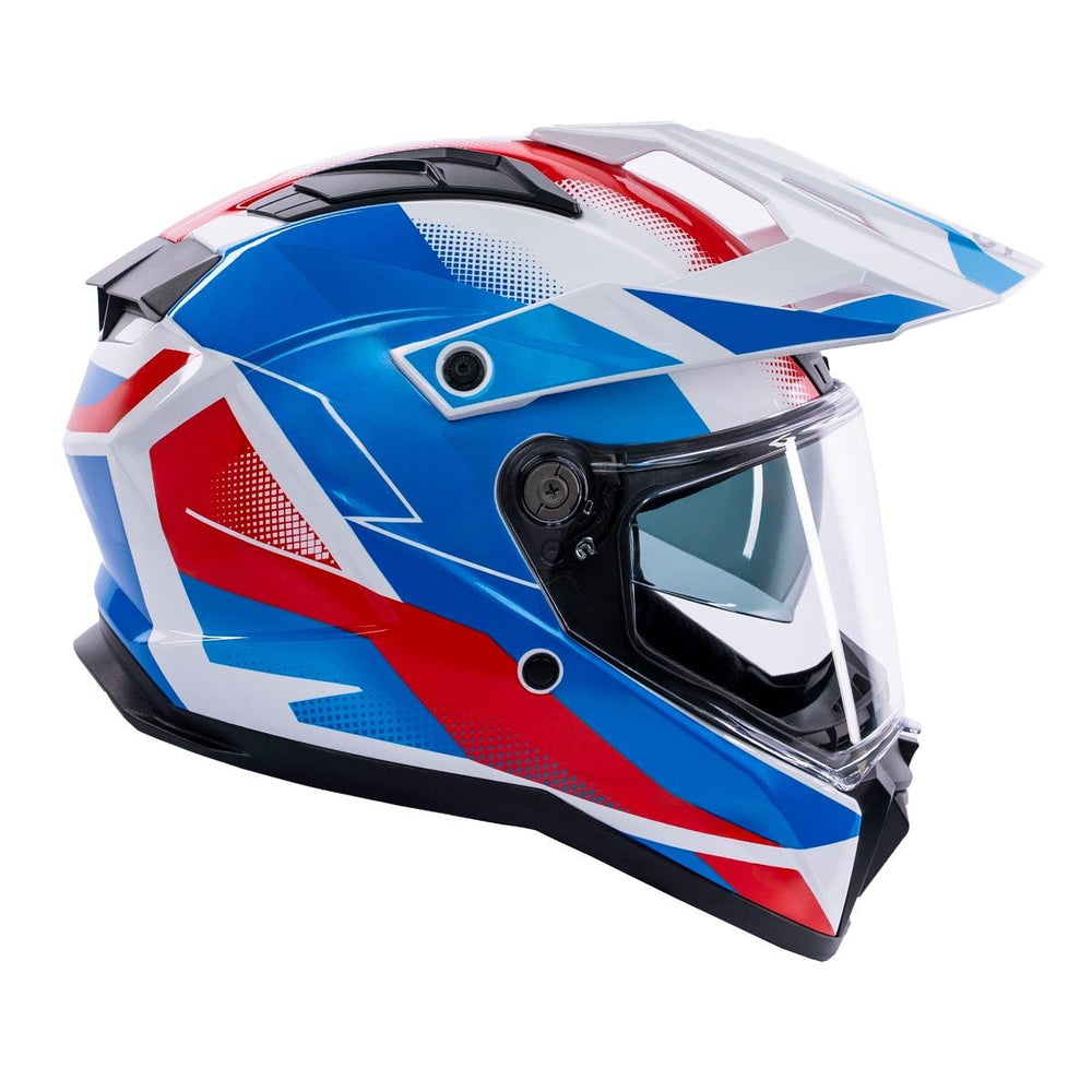 Spada Trailhawk Raptor Adventure Motorcycle Helmet - Red/Blue/White