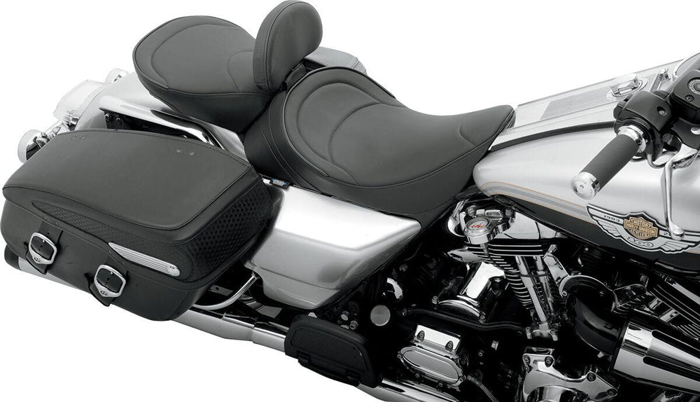 Drag Specialties Backrest Compatible Mild Stitched Solo Seat For Harley Davidson FLHR 1340 1997-1998 56cm Long - Black