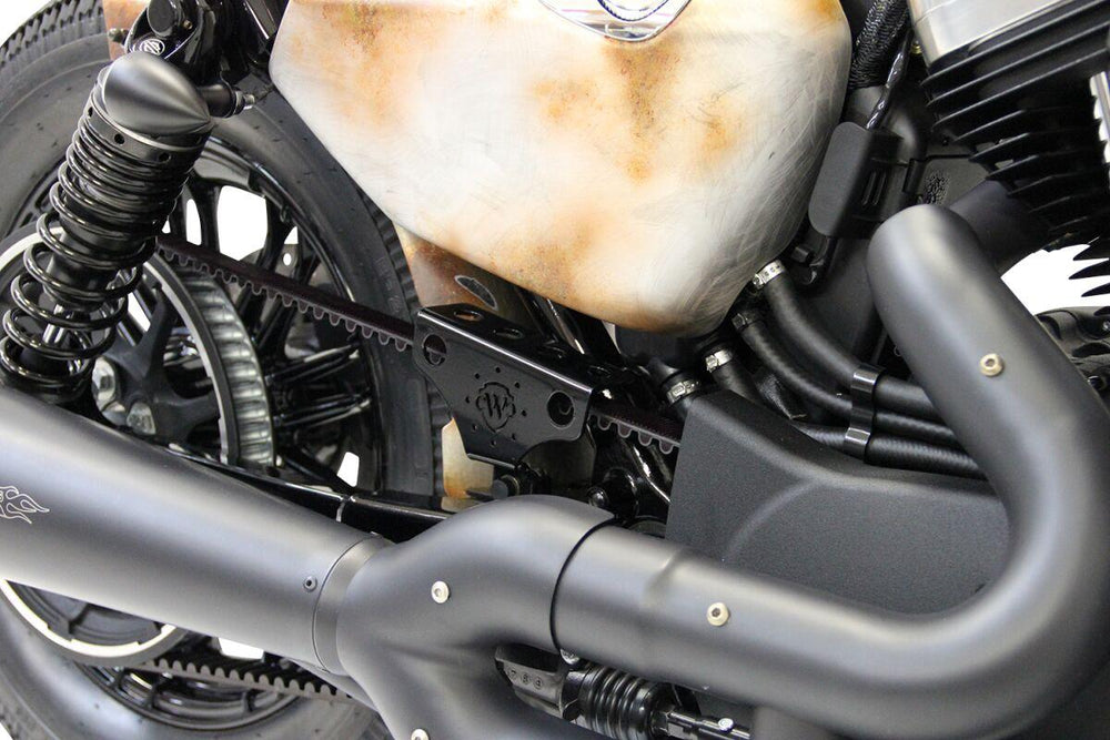 Cult Werk Short Belt Guard For Harley Davidson XL 1200 C 1996-2020 - Black