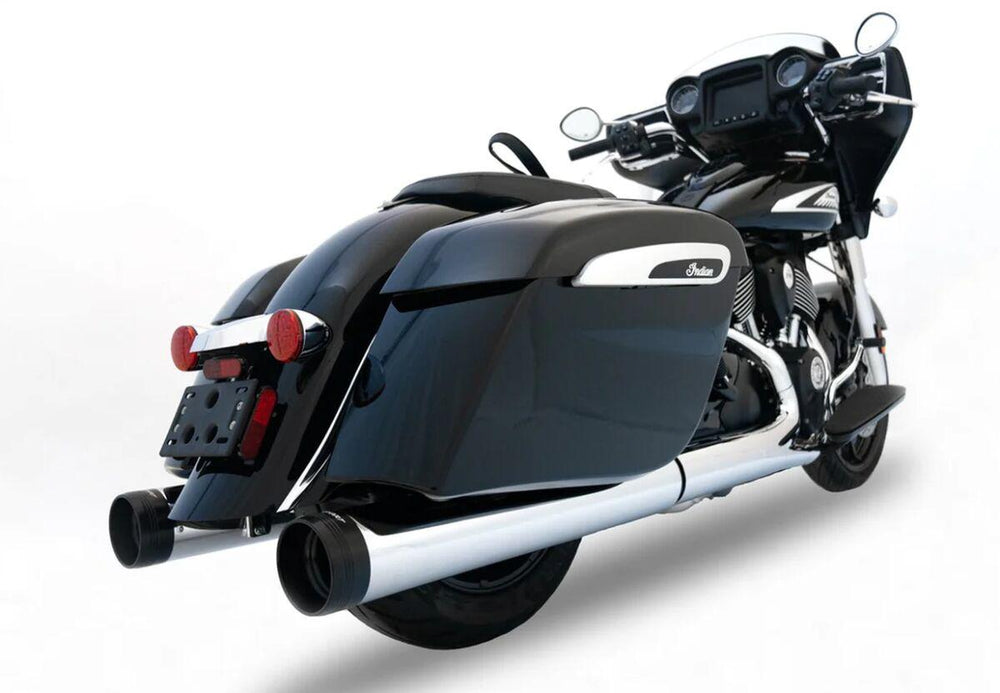 Rinehart 4.5" MotoPro45 Silencers for Indian For Indian Challenger 108 2020-2025 - Chrome/Black