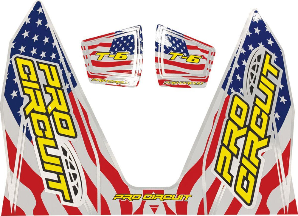 Pro Circuit T-6 Exhaust Decals - Blue Red White Yellow