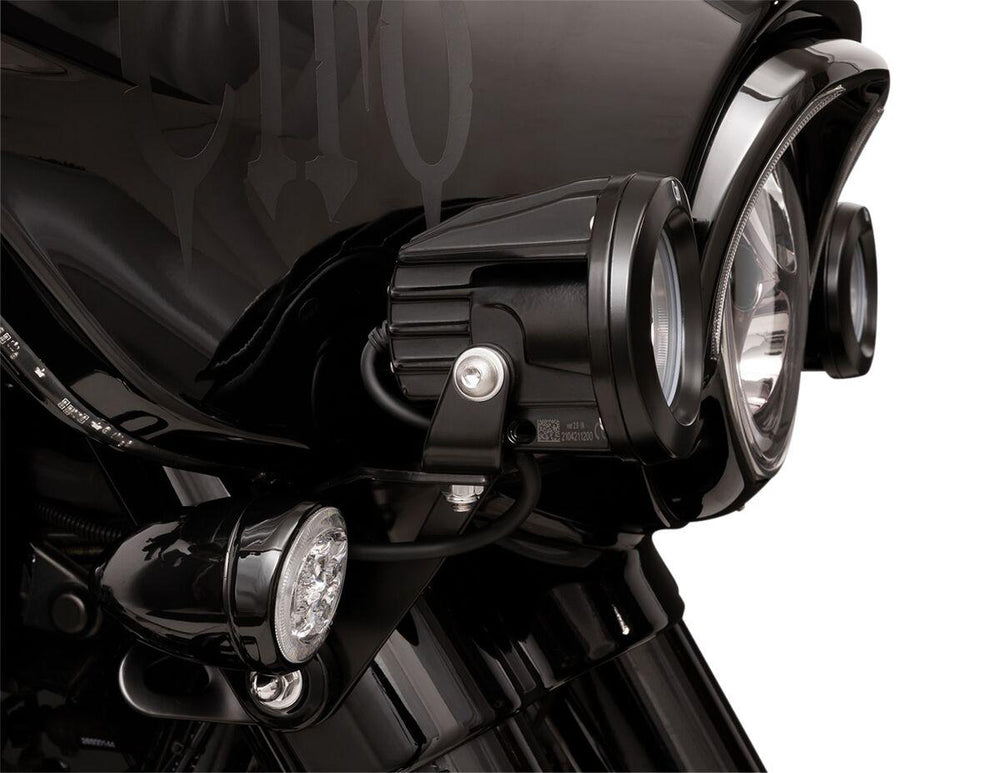Ciro TAC-10 Light Cannons For Harley Davidson FLH 1868 ABS 2021 Black Clear