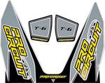 Pro Circuit T-6 Exhaust Decals - Black Grey White Yellow
