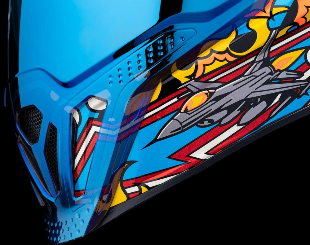 Icon Unisex Airflite Flyboy Helmet - Blue