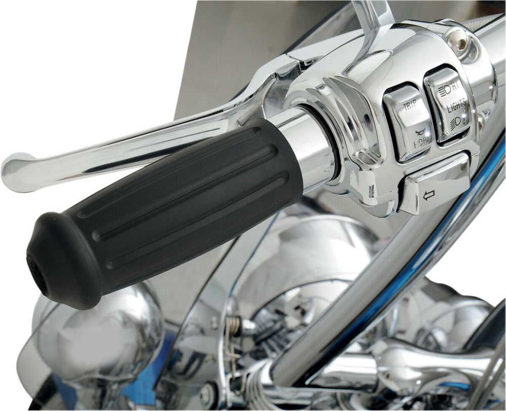 Drag Specialties Vintage Style Grips For Harley Davidson FLD 1690 2012-2013 - Black Chrome