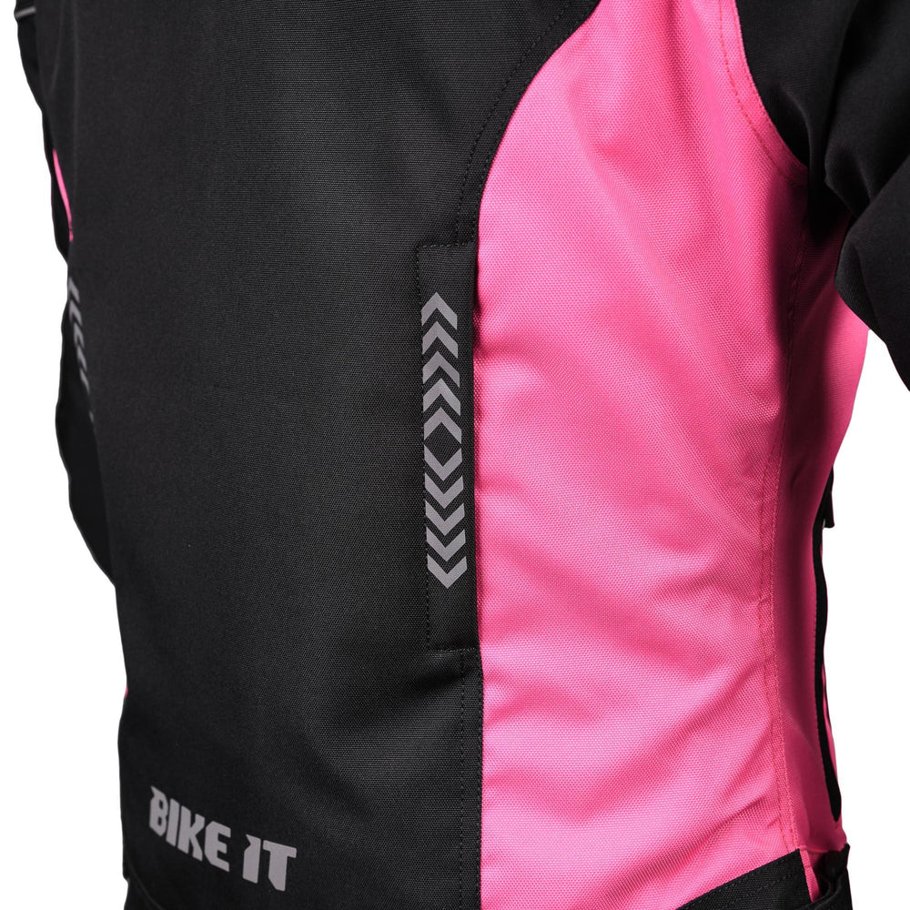 Bike It  Insignia Textile Ladies Waterproof Motorcycle Jacket Pink