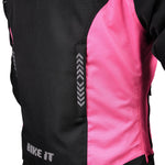 Bike It  Insignia Textile Ladies Waterproof Motorcycle Jacket Pink
