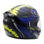 Axor Rage Full Face Helmet - Python Blue Yellow Matt Black