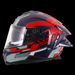 Axor Brutale Full Face Helmet With Dual Spoiler - Plexus Blue Red