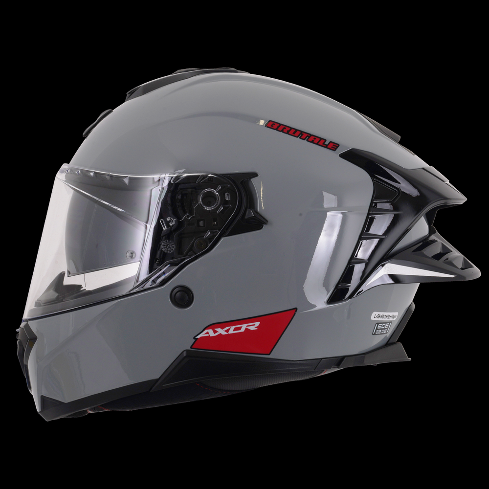 Axor Brutale Full Face Helmet With Dual Spoiler - Nardo Grey Gloss