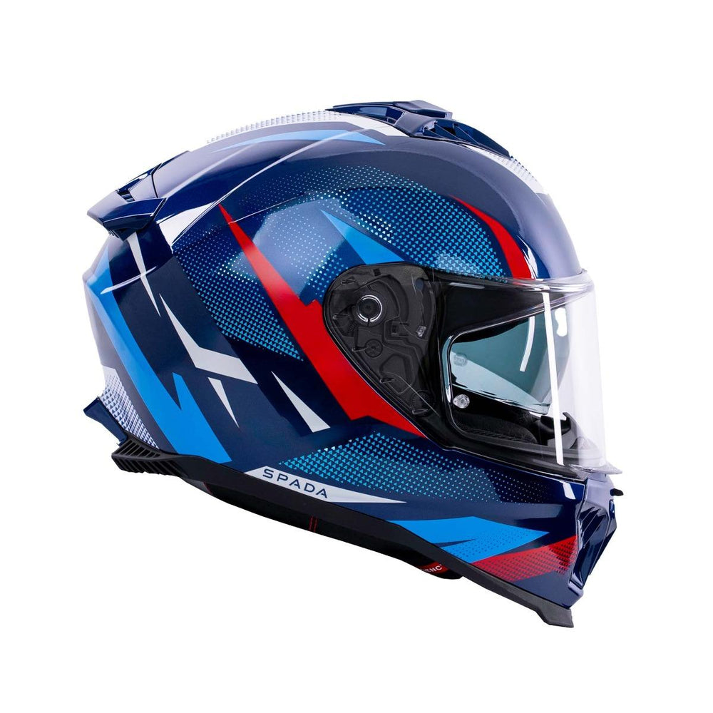 Spada SP18 Vertex Full Face Motorcycle Helmet - Blue/Red/White