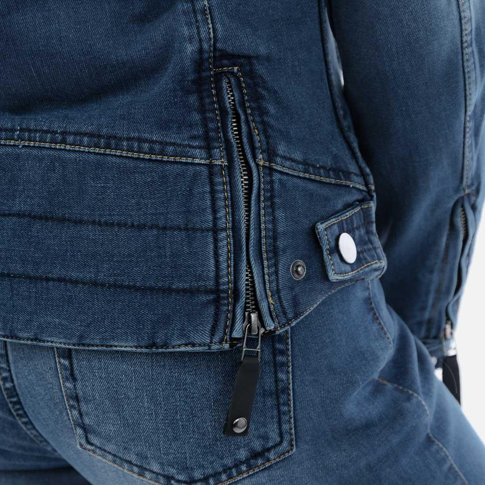 Spada Tura Trucker Ladies Motorcycle Jacket - Washed Blue