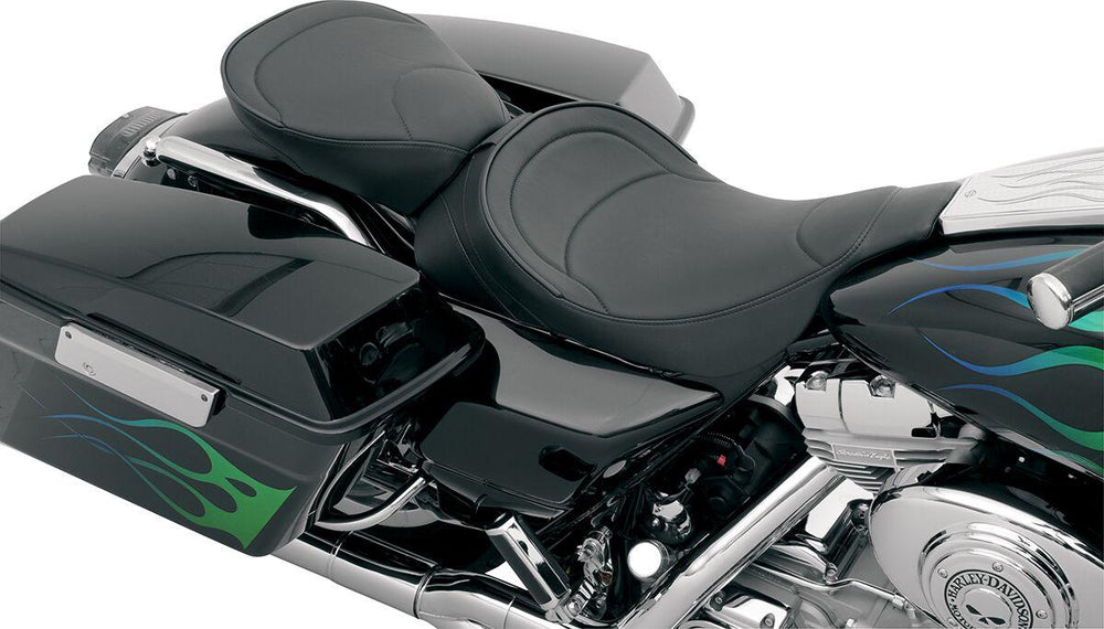 Drag Specialties Backrest Compatible Mild Stitched Solo Seat For Harley Davidson FLHT 1340 1997-1998 62cm Long - Black