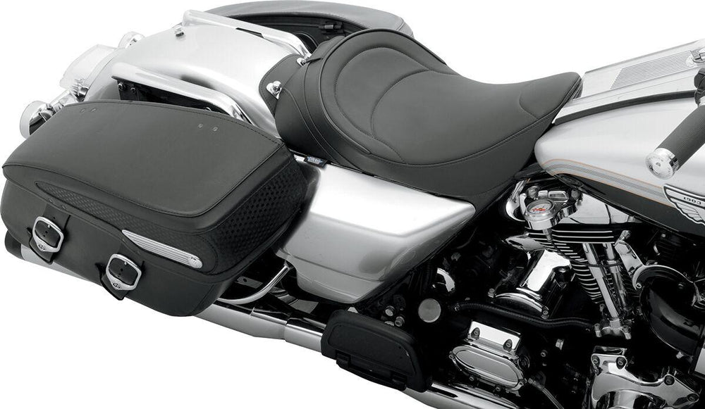Drag Specialties Backrest Compatible Mild Stitched Solo Seat For Harley Davidson FLHR 1340 1997-1998 56cm Long - Black