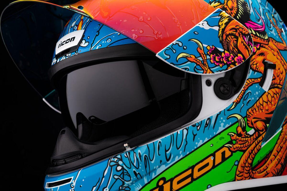 Icon Unisex Airform Dino Fury Helmet - Blue