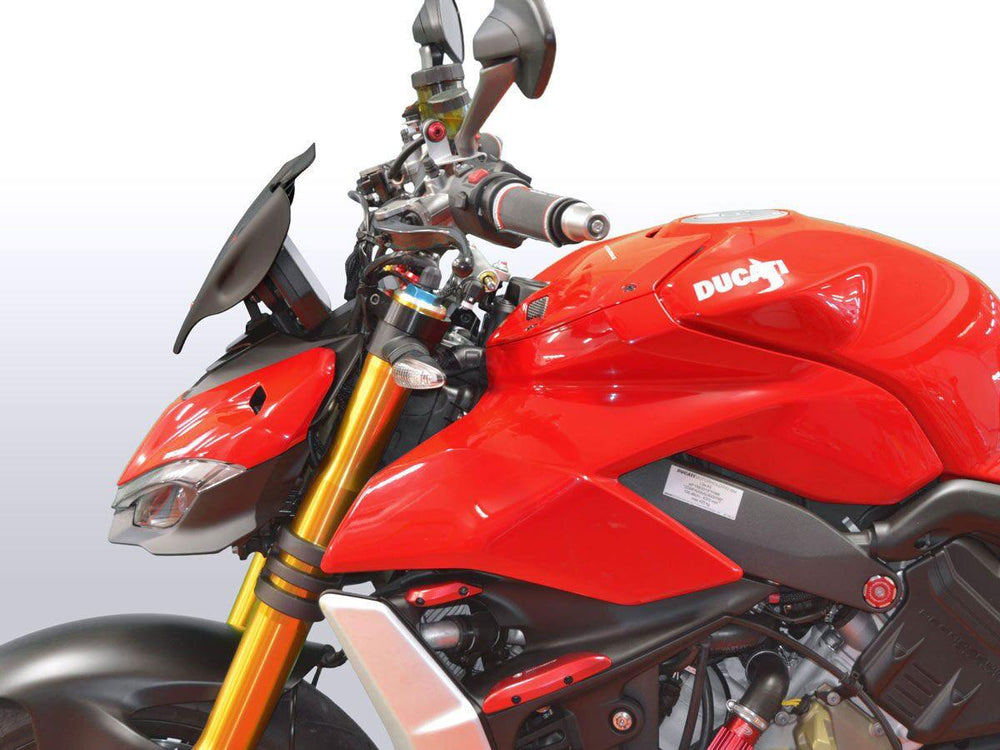 WRS Windscreen For Ducati Streetfighter V4 1100 ABS 2020-2024 25 cm (9-7/8") - Black