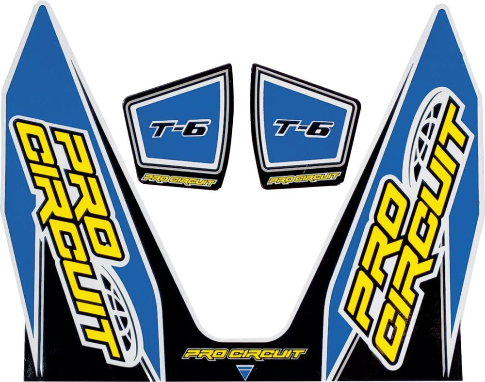 Pro Circuit T-6 Exhaust Decals - Black Blue White Yellow