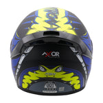 Axor Rage Full Face Helmet - Python Blue Yellow Matt Black