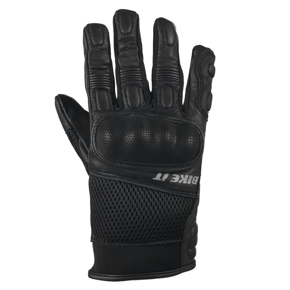 Bike It  UFG Ultimate Streetfighter Leather Motorcycle Gloves Black