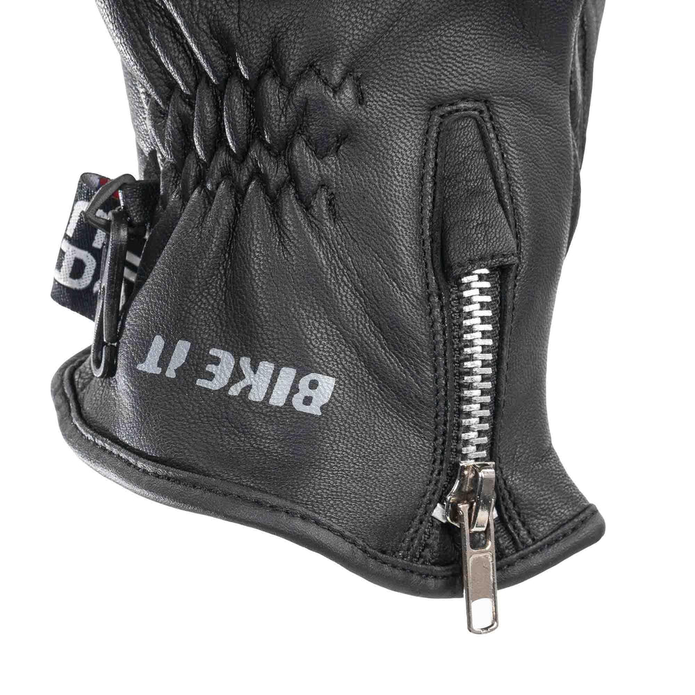 Bike It  AMP Road Leather Motorcycle Gloves Black/Red
